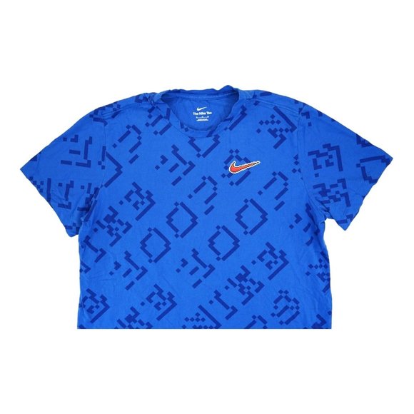 The Nike Tee Hoops Swoosh Logo Short Sleeve Men's Blue T-Shirt Size XLarge - Picture 4 of 4